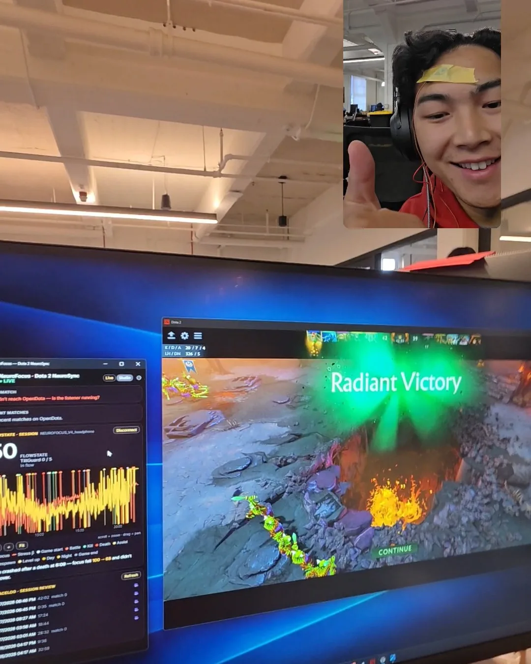 Live Dota 2 session · focus telemetry running